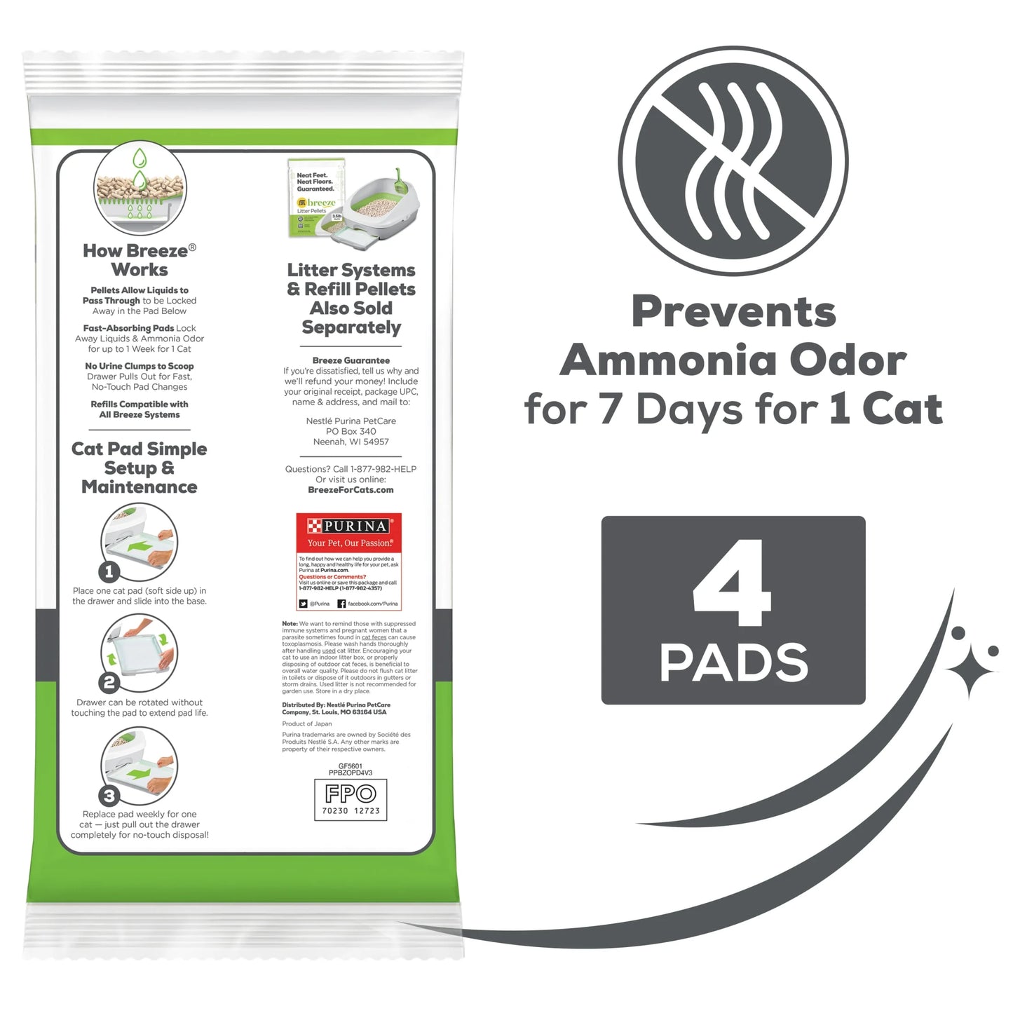 Purina Cat Litter Breeze Pads Spring Clean Fragranced Cat Litter Pads Refill Pack
