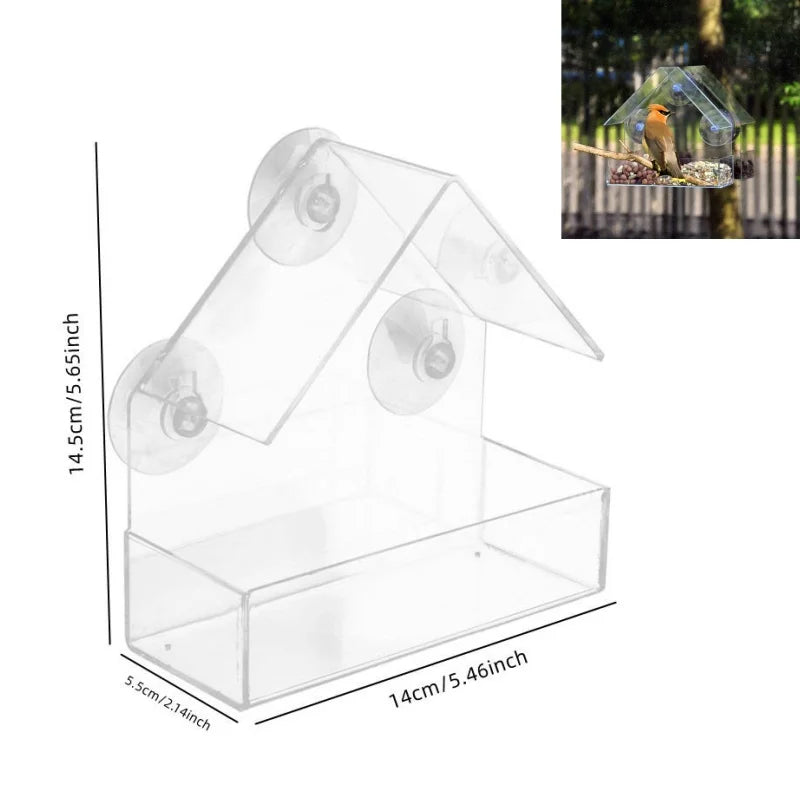 No Mess Bird Feeders Automatic Parrot Feeder Drinker Acrylic Seed Food Container Cage Accessories for Small and Medium Parakeets