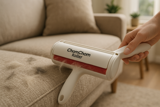 Chom Chom Roller Pet Hair Remover and Reusable Lint Roller -  Cat and Dog Hair Remover for Furniture, Couch, Carpet, Clothing and Bedding