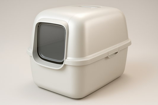 Pets Odor Control Large Enclosed Cat Litter Box, Hooded, Pearl, CP6